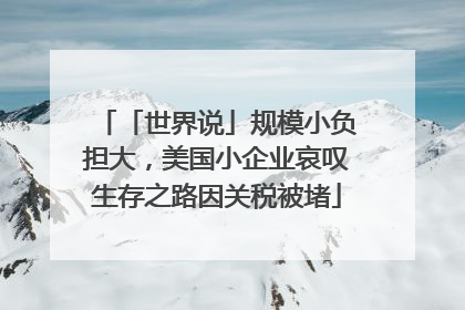 「世界说」规模小负担大，美国小企业哀叹生存之路因关税被堵