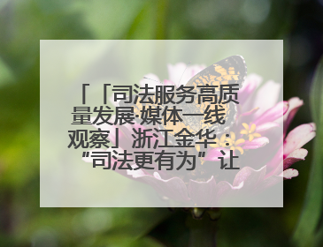 「司法服务高质量发展·媒体一线观察」浙江金华：“司法更有为”让“市场更有力”