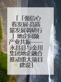 「强信心 看发展·高质量发展调研行」地企同频 产业共振——永昌县与金川集团地企融合推动重大项目建设