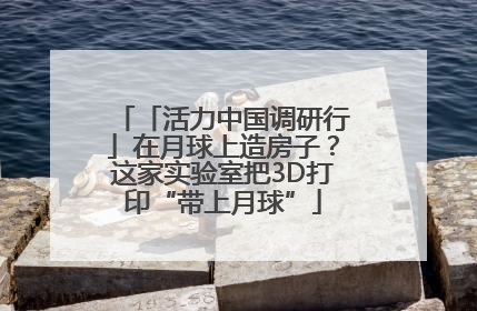 「活力中国调研行」在月球上造房子？这家实验室把3D打印“带上月球”