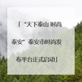 “天下泰山 时尚泰安”泰安市时尚发布平台正式启动