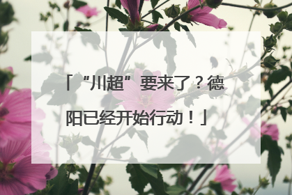 “川超”要来了？德阳已经开始行动！