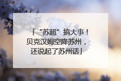 “苏超”搞大事！贝克汉姆空降苏州，还说起了苏州话