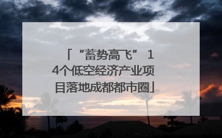 “蓄势高飞” 14个低空经济产业项目落地成都都市圈