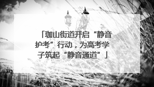 珈山街道开启“静音护考”行动，为高考学子筑起“静音通道”