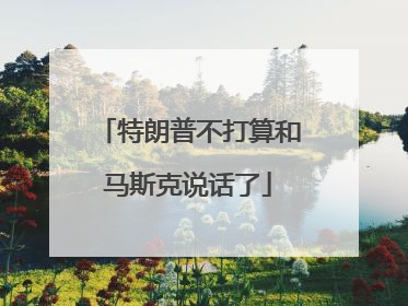 特朗普不打算和马斯克说话了