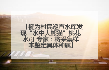 犍为村民巡查水库发现“水中大熊猫”桃花水母 专家：将采集样本鉴定具体种属
