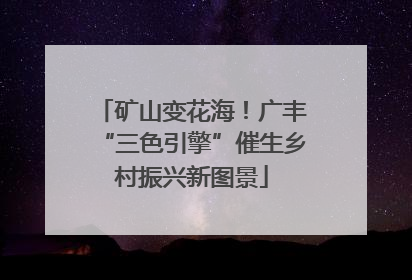 矿山变花海！广丰“三色引擎”催生乡村振兴新图景