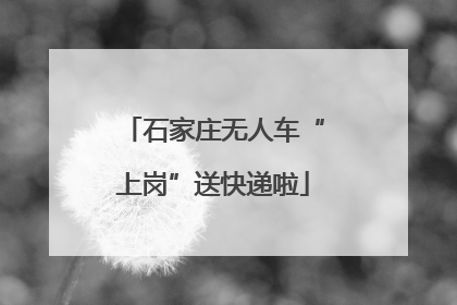 石家庄无人车“上岗”送快递啦