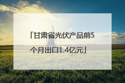 甘肃省光伏产品前5个月出口1.4亿元