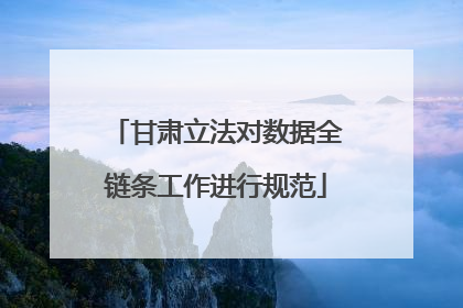 甘肃立法对数据全链条工作进行规范