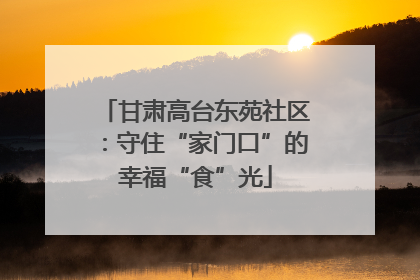 甘肃高台东苑社区：守住“家门口”的幸福“食”光