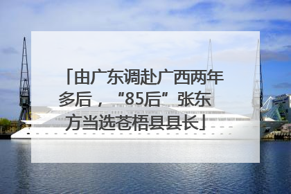 由广东调赴广西两年多后，“85后”张东方当选苍梧县县长