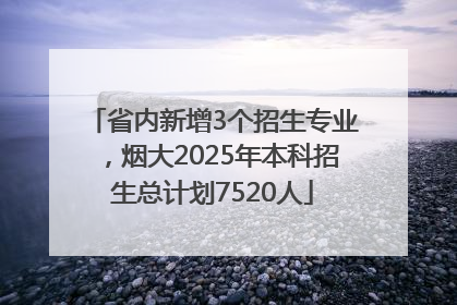 省内新增3个招生专业，烟大2025年本科招生总计划7520人