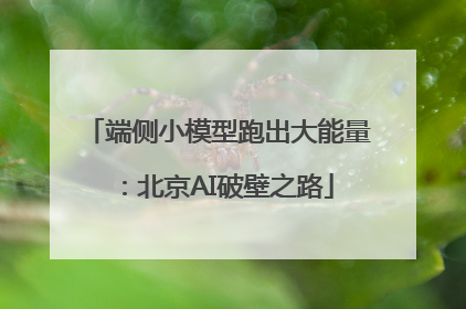 端侧小模型跑出大能量：北京AI破壁之路