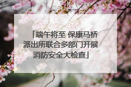 端午将至 保康马桥派出所联合多部门开展消防安全大检查