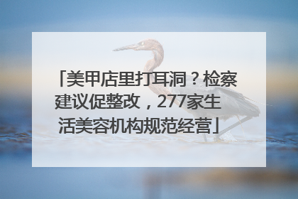 美甲店里打耳洞？检察建议促整改，277家生活美容机构规范经营