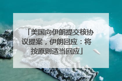 美国向伊朗提交核协议提案，伊朗回应：将按原则适当回应