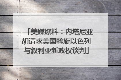 美媒爆料：内塔尼亚胡请求美国斡旋以色列与叙利亚新政权谈判