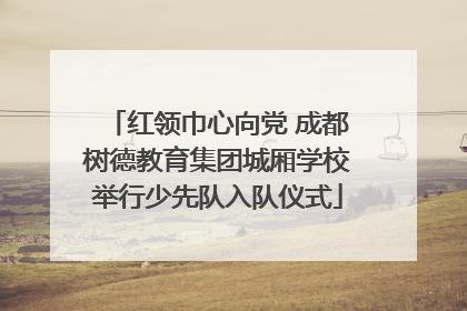 红领巾心向党 成都树德教育集团城厢学校举行少先队入队仪式