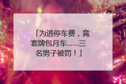 为逃停车费，竟套牌包月车……三名男子被罚！
