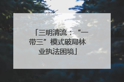 三明清流：“一带三”模式破局林业执法困境