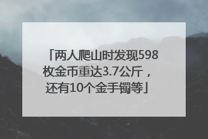 两人爬山时发现598枚金币重达3.7公斤，还有10个金手镯等