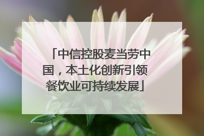 中信控股麦当劳中国，本土化创新引领餐饮业可持续发展