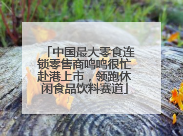 中国最大零食连锁零售商鸣鸣很忙赴港上市，领跑休闲食品饮料赛道