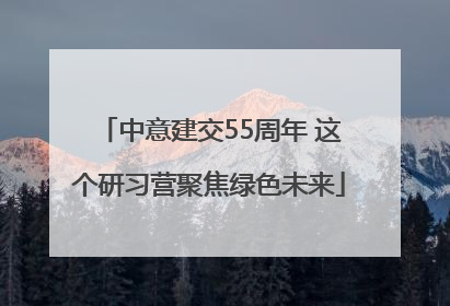 中意建交55周年 这个研习营聚焦绿色未来