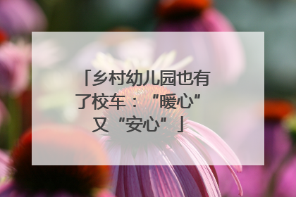 乡村幼儿园也有了校车：“暖心”又“安心”