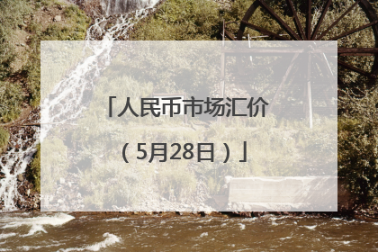 人民币市场汇价（5月28日）