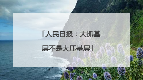 人民日报：大抓基层不是大压基层