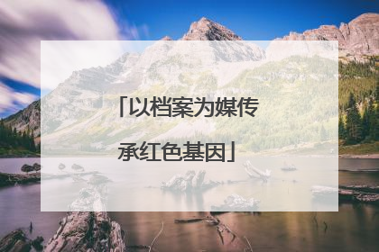以档案为媒传承红色基因