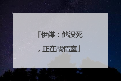 伊媒：他没死，正在战情室