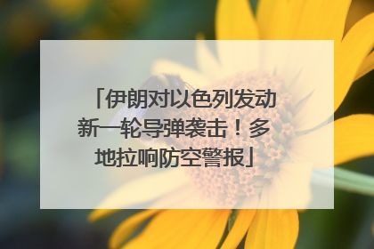 伊朗对以色列发动新一轮导弹袭击！多地拉响防空警报