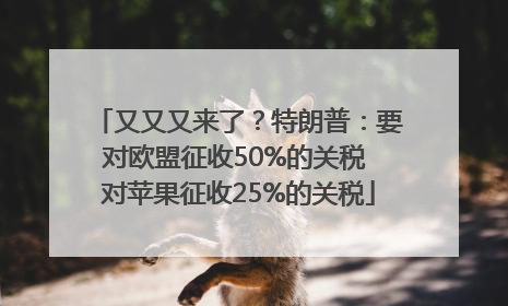 又又又来了？特朗普：要对欧盟征收50%的关税 对苹果征收25%的关税