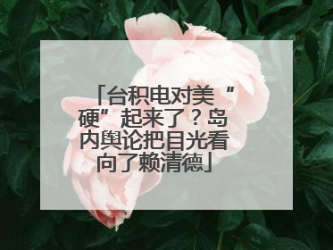 台积电对美“硬”起来了？岛内舆论把目光看向了赖清德