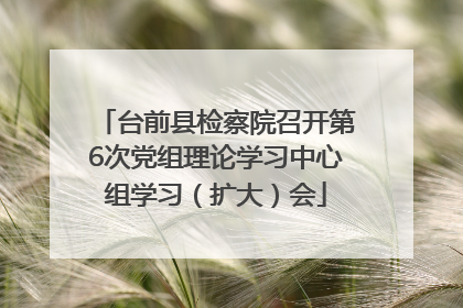 台前县检察院召开第6次党组理论学习中心组学习（扩大）会