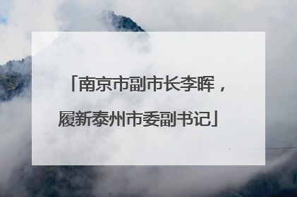 南京市副市长李晖，履新泰州市委副书记