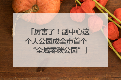 厉害了！副中心这个大公园成全市首个“全域零碳公园”