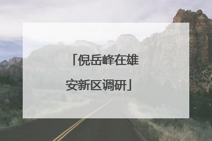 倪岳峰在雄安新区调研