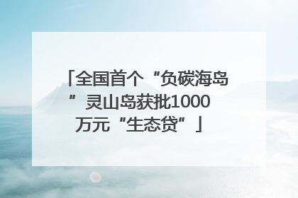 全国首个“负碳海岛”灵山岛获批1000万元“生态贷”