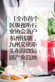全市首个区级视听行业协会落户杭州钱塘，九州文化牵头布局微短剧产业高地