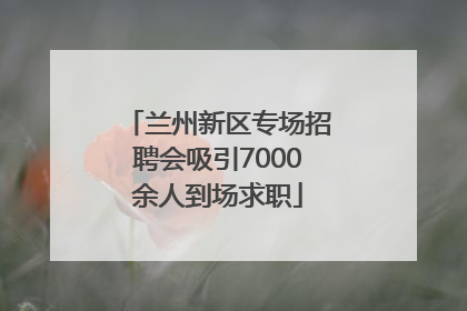 兰州新区专场招聘会吸引7000余人到场求职