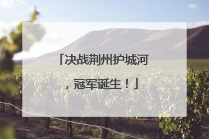 决战荆州护城河，冠军诞生！