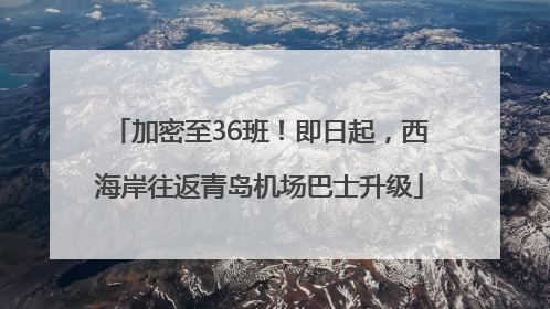 加密至36班！即日起，西海岸往返青岛机场巴士升级