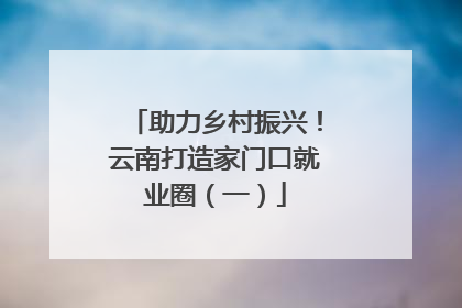 助力乡村振兴！云南打造家门口就业圈（一）