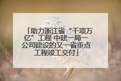 助力浙江省“千项万亿”工程 中建一局一公司建设的又一省重点工程竣工交付