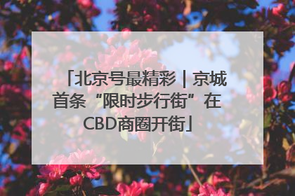 北京号最精彩｜京城首条“限时步行街”在CBD商圈开街